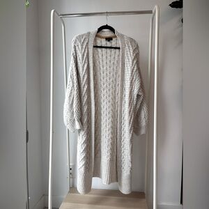 TOPSHOP | Long Cream Cable Knit Cardigan